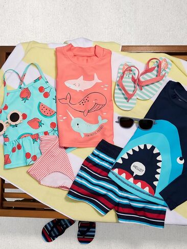 Simple Joys by Carter's Baby Boys' Swimsuit Trunk and Rashguard Set in Saudi Arabia