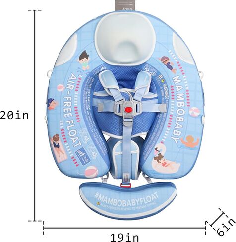 Mambobaby Float with Canopy, Non-Inflatable Swim Trainer for Infants and Toddlers 3-24 Months, Avoid Flip Design, UPF 50+, Safe & Comfortable Baby Pool Float in Saudi Arabia