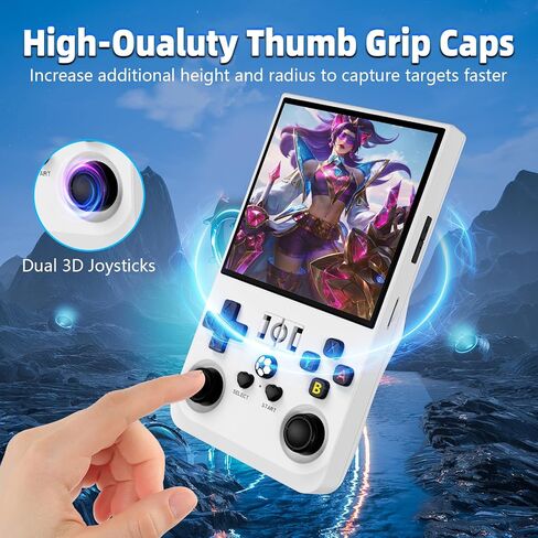 R36MAX Retro Handheld Game Console, 4.0 Inch IPS HD Screen Retro Gaming Console, Linux System, 20＋Mainstream Emulator Games Retro Game Console, 4000mAh Battery, Built-in 64G TF Card, Black in Kuwait