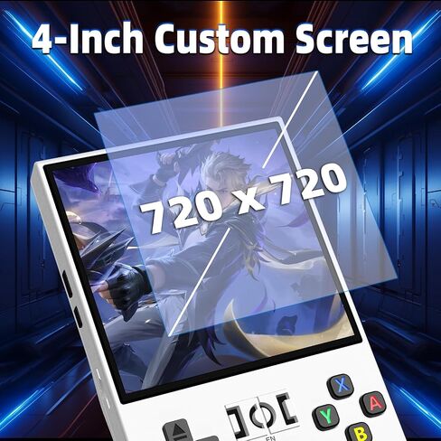R36MAX Retro Handheld Game Console, 4.0 Inch IPS HD Screen Retro Gaming Console, Linux System, 20＋Mainstream Emulator Games Retro Game Console, 4000mAh Battery, Built-in 64G TF Card, Black in Kuwait
