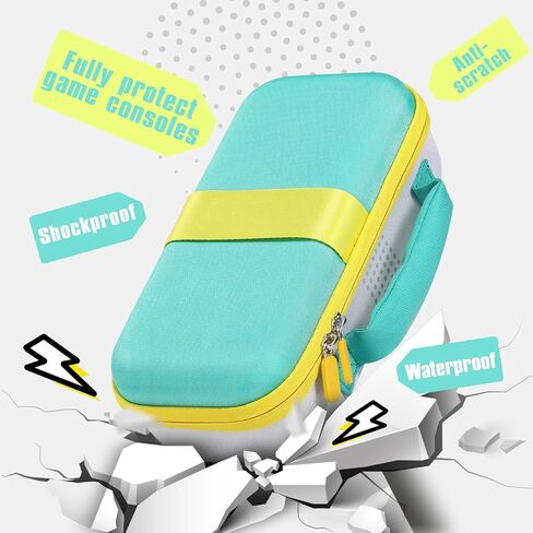 Jaffzora Hard Careing Case متوافق مع نظام ألعاب Nex Playground ، حقيبة تخزين ألعاب السفر التي تناسب حبل Power HDMI ، عن بُعد ، غطاء خصوصية الكاميرا (الأخضر والأصفر) in Saudi Arabia