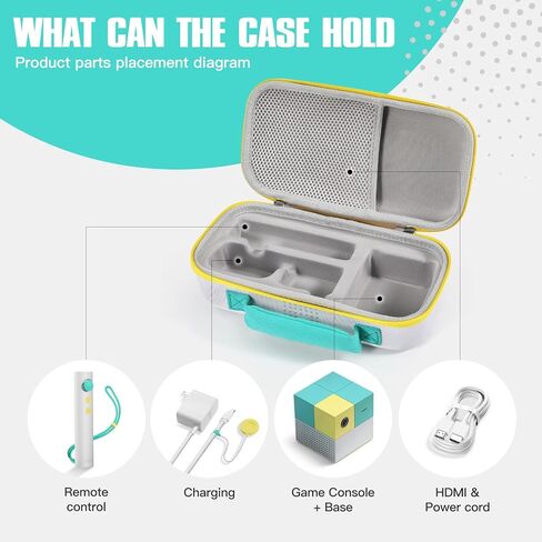 Jaffzora Hard Careing Case متوافق مع نظام ألعاب Nex Playground ، حقيبة تخزين ألعاب السفر التي تناسب حبل Power HDMI ، عن بُعد ، غطاء خصوصية الكاميرا (الأخضر والأصفر) in Saudi Arabia