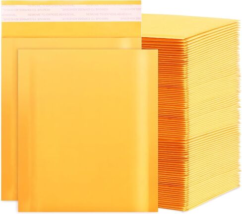 Kraft Bubble Mailers 8.5x11inch 50Pack Yellow Self-Seal Padded Envelopes Bubble Opaque Padded Mailers Shipping Bags for Small Businesses to Package and Mail Jewelry Cosmetics, Electronic Products in Saudi Arabia