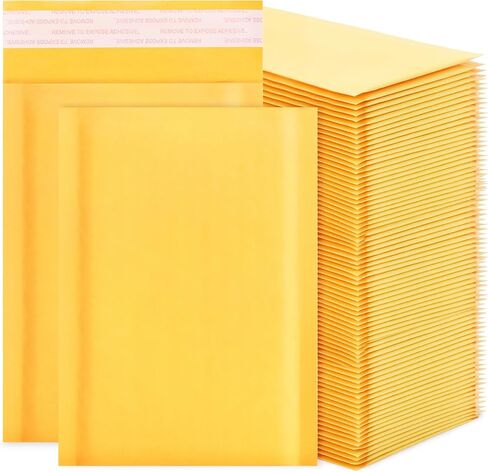 Kraft Bubble Mailers 8.5x11inch 50Pack Yellow Self-Seal Padded Envelopes Bubble Opaque Padded Mailers Shipping Bags for Small Businesses to Package and Mail Jewelry Cosmetics, Electronic Products in Saudi Arabia