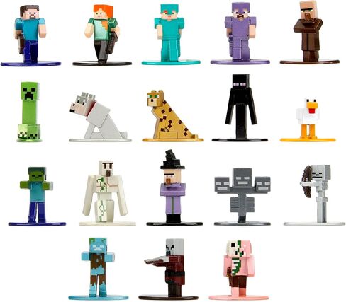 Minecraft 1.65" Nano Metalfigs 18-Pack Die-cast Figures, Toys for Kids and Adults(Wave 12) in Kuwait