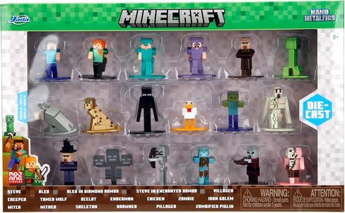 Minecraft 1.65" Nano Metalfigs 18-Pack Die-cast Figures, Toys for Kids and Adults(Wave 12) in Kuwait