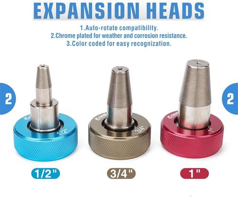 iCrimp PEX Expander Tool with 1/2",3/4",1" Expansion Heads for Uponor ProPex Expansion Sleeves, Meets ASTM F1960 Standard in Kuwait