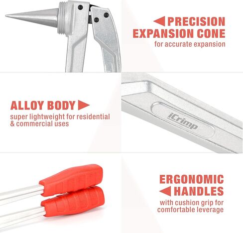 iCrimp PEX Expander Tool with 1/2",3/4",1" Expansion Heads for Uponor ProPex Expansion Sleeves, Meets ASTM F1960 Standard in Kuwait