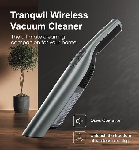 Tranqwil Cordless Handheld Vacuum, Lightweight Portable Vacuum at 1.4lbs, Powerful Suction 2 Stage-Motor, Charge Dock, One-Touch Empty for Home & Car, Guiding Lights with Versatile Attachments (Blue) in Saudi Arabia