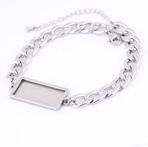 5 قطعة الفولاذ المقاوم للصدأ صالح 20 مللي متر كابوشون سوار إعداد صواني الفراغات سلسلة أساور حواف لمستلزمات صناعة المجوهرات in Kuwait