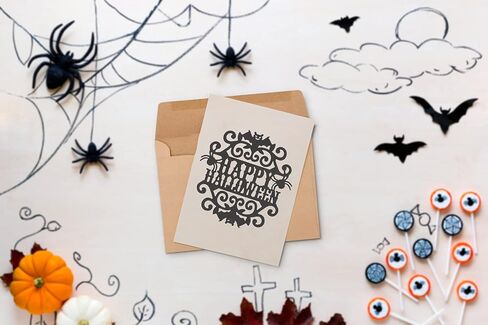 Metal Halloween Frame Cutting Dies, Ghost Face Pumpkin Swing Background Die Cuts Embossing Stencils Template Mould for Card Scrapbooking and DIY Craft in Kuwait