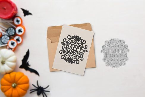 Metal Halloween Frame Cutting Dies, Ghost Face Pumpkin Swing Background Die Cuts Embossing Stencils Template Mould for Card Scrapbooking and DIY Craft in Kuwait