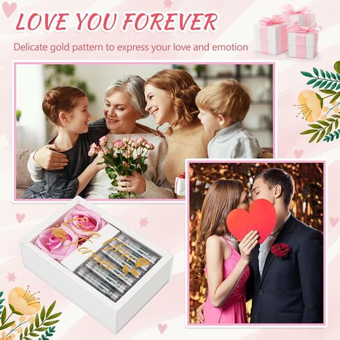 Valentine's Day Money Gift Boxes for Cash Love You Forever Money Box for Cash Gift Money Gift with 2 Velvet Rose Flower 6 Acrylic Money Tubes for Husband Wife Anniversary Birthday in Kuwait