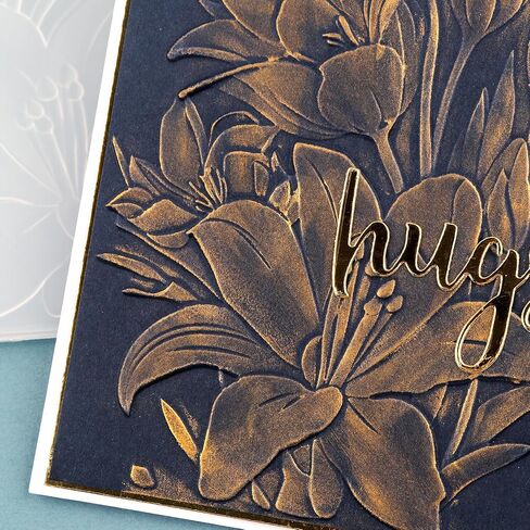 2 Pieces 3D Embossing Folder for Card Making Tulip and Lily Floral Textures Impressions Background Plastic Embossing Folders Template for DIY Scrapbooking and Other Paper Crafts Mother's Day Card Dec in Kuwait