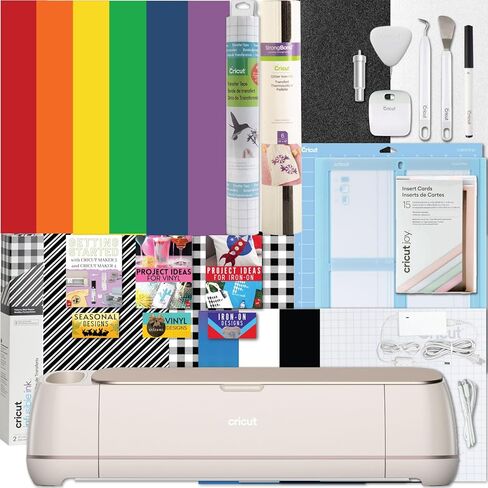 Cricut Maker 4 Machine Ultimate Bundle- Rainbow Vinyl Sampler, Infusible Ink, Card Making Kit, Iron-On Sampler Roll, Tool Set and Cutting Mats, Beginner Cutting Machine Set for Die-Cutting Projects in Kuwait