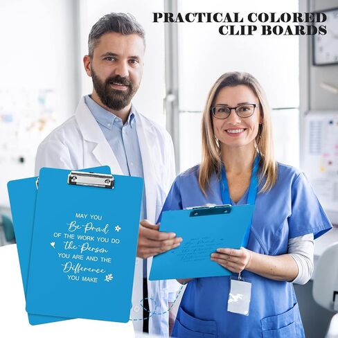 Graduation Employee Appreciation Gift Plastic Clip Boards Colored Clear Clipboards with Low Profile Clip Inspirational Office Standard A4 Letter Size Back to School Teacher Gifts Team Gift(12 Pcs) in Saudi Arabia