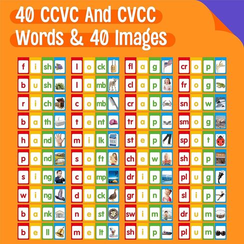 مخططات CVCC & CCVC Flip ، 40 كلمة باني الألعاب الصوتية القائمة بذاتها in Kuwait