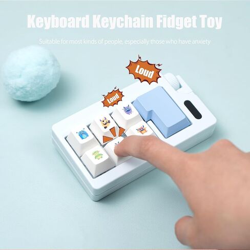 Keyboard Fidget Toy - Loud Keyboard Fidget Clicker Cute Keyboard Clicker Fidget Button Stress Relief Fidget for Adult to Relief Stress (Blue) in Kuwait
