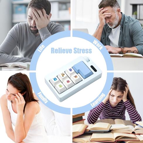 Keyboard Fidget Toy - Loud Keyboard Fidget Clicker Cute Keyboard Clicker Fidget Button Stress Relief Fidget for Adult to Relief Stress (Blue) in Kuwait