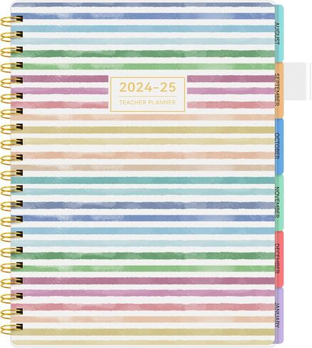 Teacher Planner 2024-2025, Teacher Lesson Planner Aug 2024-Jul 2025, 8.5"x11", Planner 2024-2025 Daily Weekly and Monthly, Spiral Bound Calendar Notebook with Color Tabs, School Supplies in Saudi Arabia