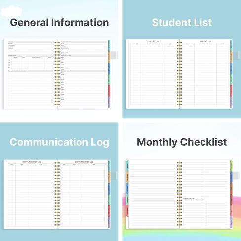 Teacher Planner 2024-2025, Teacher Lesson Planner Aug 2024-Jul 2025, 8.5"x11", Planner 2024-2025 Daily Weekly and Monthly, Spiral Bound Calendar Notebook with Color Tabs, School Supplies in Saudi Arabia