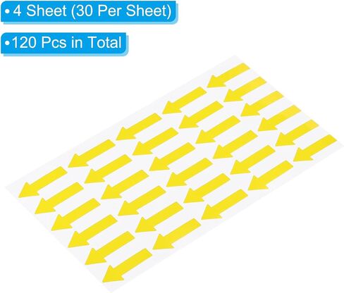 PATIKIL Small Arrow Sticker Label 1.2 x 0.5, 120 Pack Adhesive Color Coding Sign Decal for Gas Flow Direction Inspection Defect Marking, Grey in Saudi Arabia