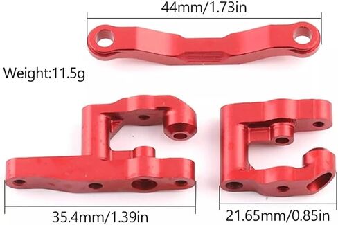 Aluminum RC Steering Set for ARRMA 1/18 Granite Grom Mega 380 Brushed 4X4 Monster Truck & Typhon Grom Mega 380 Brushed 4X4 Buggy Upgrades Parts (Red) in Kuwait