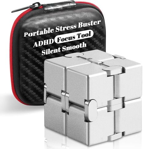 Bonison Infinity Cube - ألعاب Cube Cube للبالغين والأطفال سبيكة الألومنيوم المتميزة للتخفيف من الإجهاد ، والقلق ، و ADHD ، وكتلة تململ مع هدية حجم الجيب للعمل ، والمدرسة ، والسفر in Kuwait