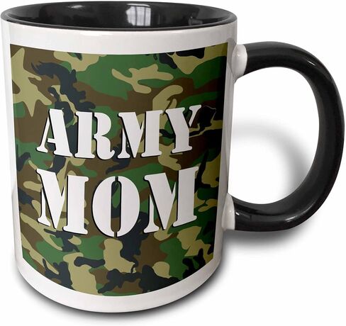 كوب سيراميك مموه باللون الأخضر من 3dRose Army Mom، 15 أونصة in Saudi Arabia