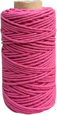 Maker's Craft Natural Macrame Cord 3mm X 109 Yards Twisted Dyed Colors for DIY Macrame, Wall Hanging, Plant Hangers, Knitting, Craft Making (Peach) in Kuwait