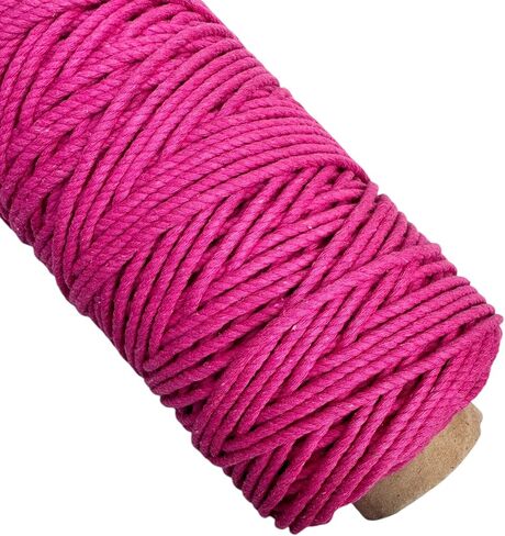 Maker's Craft Natural Macrame Cord 3mm X 109 Yards Twisted Dyed Colors for DIY Macrame, Wall Hanging, Plant Hangers, Knitting, Craft Making (Peach) in Kuwait