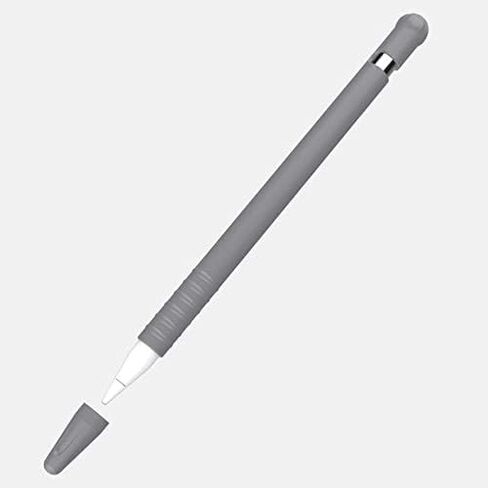 حافظة أقلام Blaspins Apple من الجيل الأول من السيليكون المتوافقة مع غطاء حامل وغطاء للجلد + غطاء بنك الاستثمار القومي (جزءان) ملحقات حماية لطيفة لجهاز iPad Pro 12.9 بوصة/11 بوصة قلم رصاص 1 - رمادي in Saudi Arabia