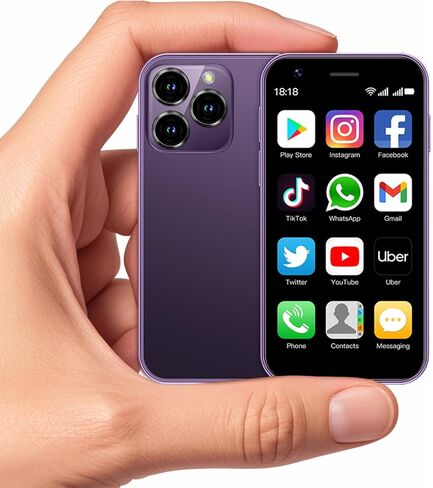 Mini Smartphone XS15,3G 3.0 Inch HD 2GB+16GB Android 8.1 1000mAh Dual Sim Quad Core Mini Phone Child Gift Small Phone Student Pocket Cellphone (Pink) in Kuwait