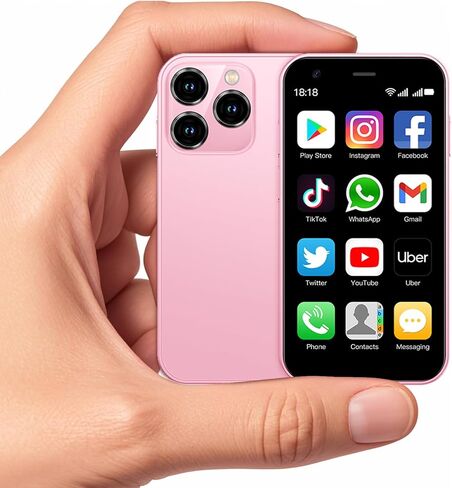 Mini Smartphone XS15,3G 3.0 Inch HD 2GB+16GB Android 8.1 1000mAh Dual Sim Quad Core Mini Phone Child Gift Small Phone Student Pocket Cellphone (Pink) in Kuwait