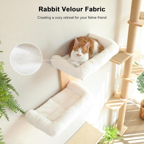 FUKUMARU Cat Wall Shelves, 2 Platform with Soft Cushion Perch in Kuwait