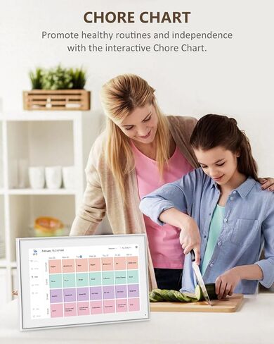 Digital Calendar, 15.6inch Smart WiFi Digital Calendar&Chore Chart, 1920 * 1080 IPS Touch Screen HD Display for Family Schedules, Wall-Mounted, Share Moments Instantly from Anywhere (White, 15.6 inch) in Kuwait