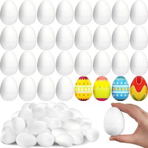 80 PCS بيض رغوة عيد الفصح ، بيض حرفي ناعم 2.75 بوصة ، بيض بوليسترين فارغ لعيد الفصح في عيد ميلاد عيد الميلاد صنع الحرف اليدوية ، مشاريع الطلاء DIY