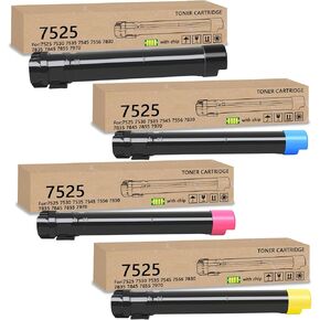 7525 Toner Cartridge with Chip High Yield Compatible with Workcentre 7525 7835 7845 7855 7970 7830 7530 7535 7545 7556 Printers(4 Packs, Black Cyan Magenta Yellow)