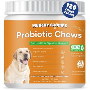 Probiotics Chews for Dogs - Gut Health & Accestion Support with Preforpro & Bacillus subtilis - يعزز انتظام الأمعاء وقوة المناعة (لحم الخنزير المقدد)