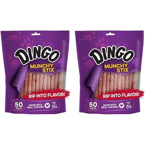 Dingo Non-China Munchy Stix Dog Chews for All Dogs, 50-Count (Pack of 2)