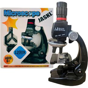 Kids Microscope Kit 1200x ، 400x ، 100x - STEM Educational Science Toy للأطفال الذين تتراوح أعمارهم بين 6 و 12 عامًا
