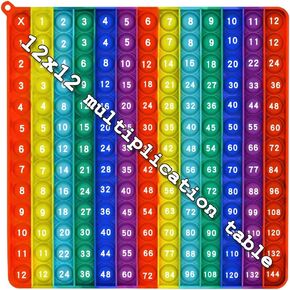 لعبة Rainbow Pop Fidget Math Learning Toy ، Game Table Table Educational Game ، 12 × 12 مربعًا