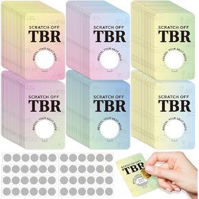 L1rabe 120 TBR DIY Scratch Off Cards&240 Stickers for Reader Book Lover Bookish Gifts Back to School Double Sided TBR Jar Bookish Accessories To Reveal Next Book for Bookworm Bookclub Librarian Women