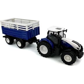 Big Country Toys R/C Tractor & Trailer Combo ، 1:24 مقياس (أزرق)