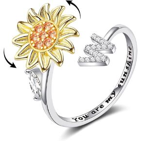 Tobeny 925 STERLING SIVING FAIGH FARDGER FOR TOWER YURY SUNSHINE SUN-ANDLOURE ANDICALED CHUPIC ZIRIETY RINGER