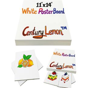 Century Lemon™ 22" x 28" White Poster Board, 75 Sheets Superb Multipurpose Bulk Poster Board for School, Office, and Craft Projects, 256-83-003
