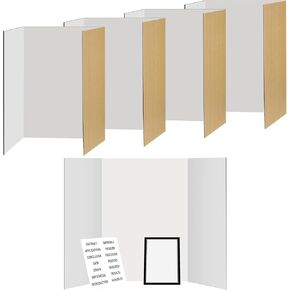 8 حزمة 36 "x48" لوحة عرض ملصقات Trifold كبيرة مع رؤوس ولوحة ورق عرض أبيض قابلة للطي مع 8 ترجمات علمية و 64 للاصاد ذاتيا لعرض مشروع العلوم المدرسية