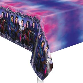 أحفاد ديزني الفريدة 3 غطاء طاولة بلاستيكية مستطيلة - 54 "× 84" (1 جهاز كمبيوتر) - مائدة متعددة الألوان وسهلة التنظيف ، مثالية للاحتفالات ذات الموضوعات