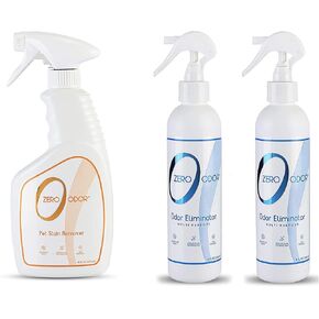 Zero Odor - Pet Stain Remover & Odor Eliminator 16 Oz -Multi-Purpose Household Odor Eliminator, Trigger Spray, 8oz Two Pack