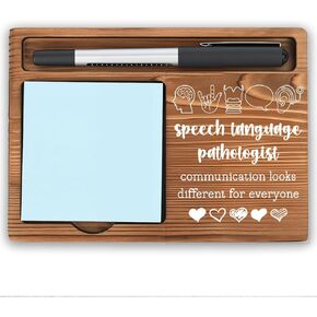 Speech Language Pathologist Gifts SLP Gifts Sticky Note Holder Speech Language Pathologist Accessories Mental Health Therapist Gifts Office Stuff Sticky Note Pad Holder Dispenser for Desk